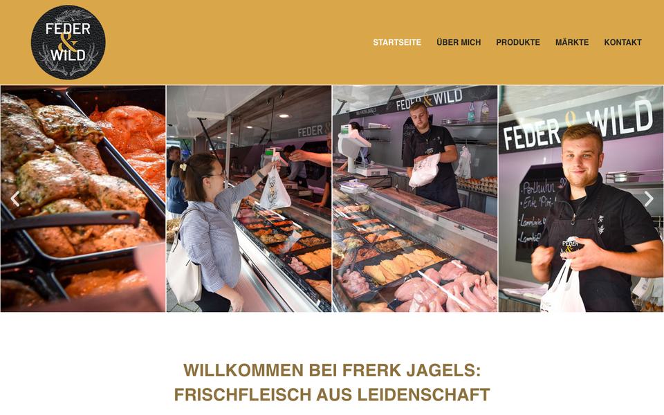 Startseite der Website von Feder & Wild